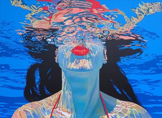 Woman under the water